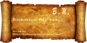 Boskovics Mária névjegykártya